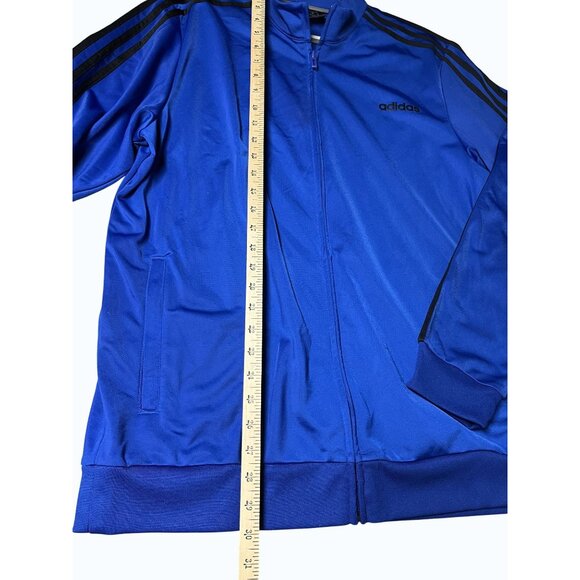 Adidas Track Jacket Men’s‎ Sz XL Tricot Full Zip Blue Essentials 3 Stripe DU0449 - Picture 4 of 7